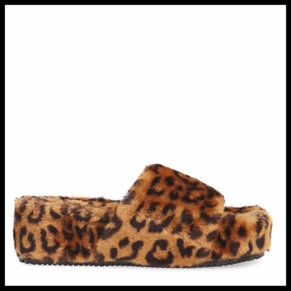 STEVE MADDEN FURRY SLIDES PLATFORM SANDALS A2C - Picture 7 of 16